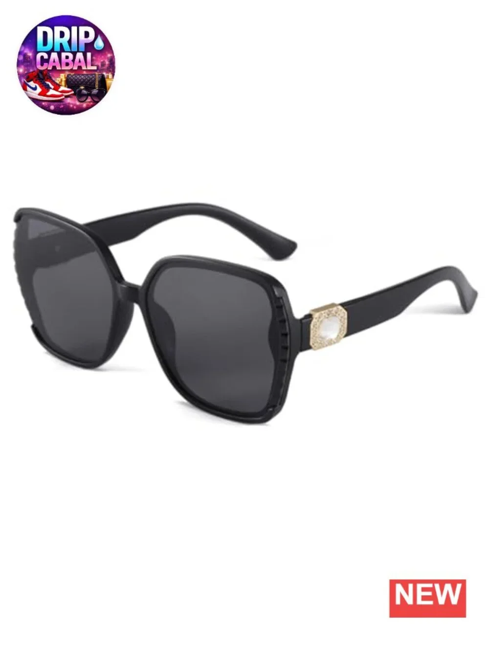 Oversized Square Sunglasses Women Vintage Crystal Retro Glasses UV400